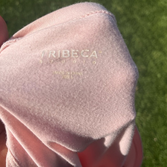 Women’s salmon color long sleeve ruffle shirt by Tribeca Size L - Picture 4 of 4